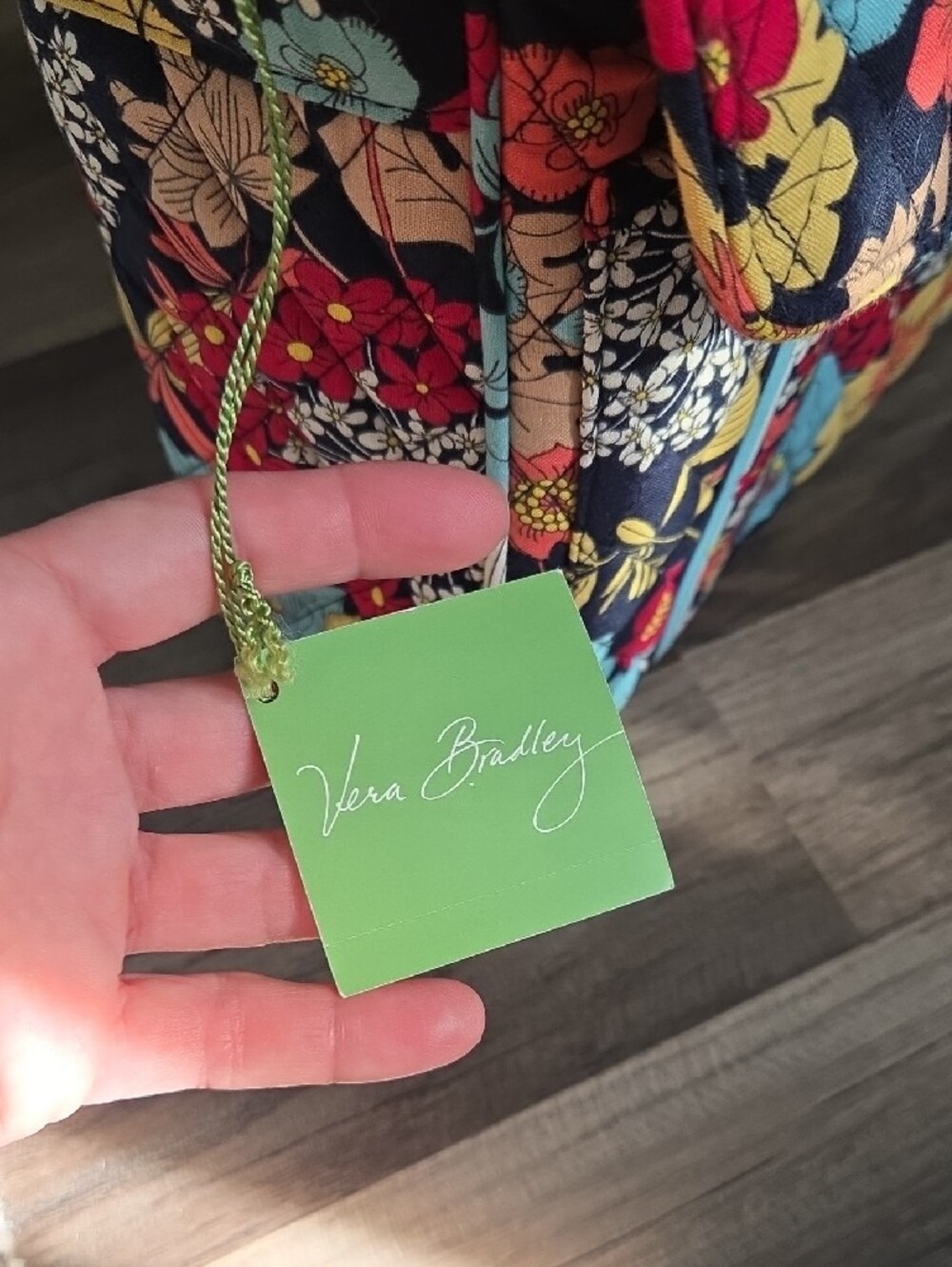 Vera Bradley Happy Snails Quilted Laptop Satchel with Bright Floral Print NWT - Picture 16 of 17